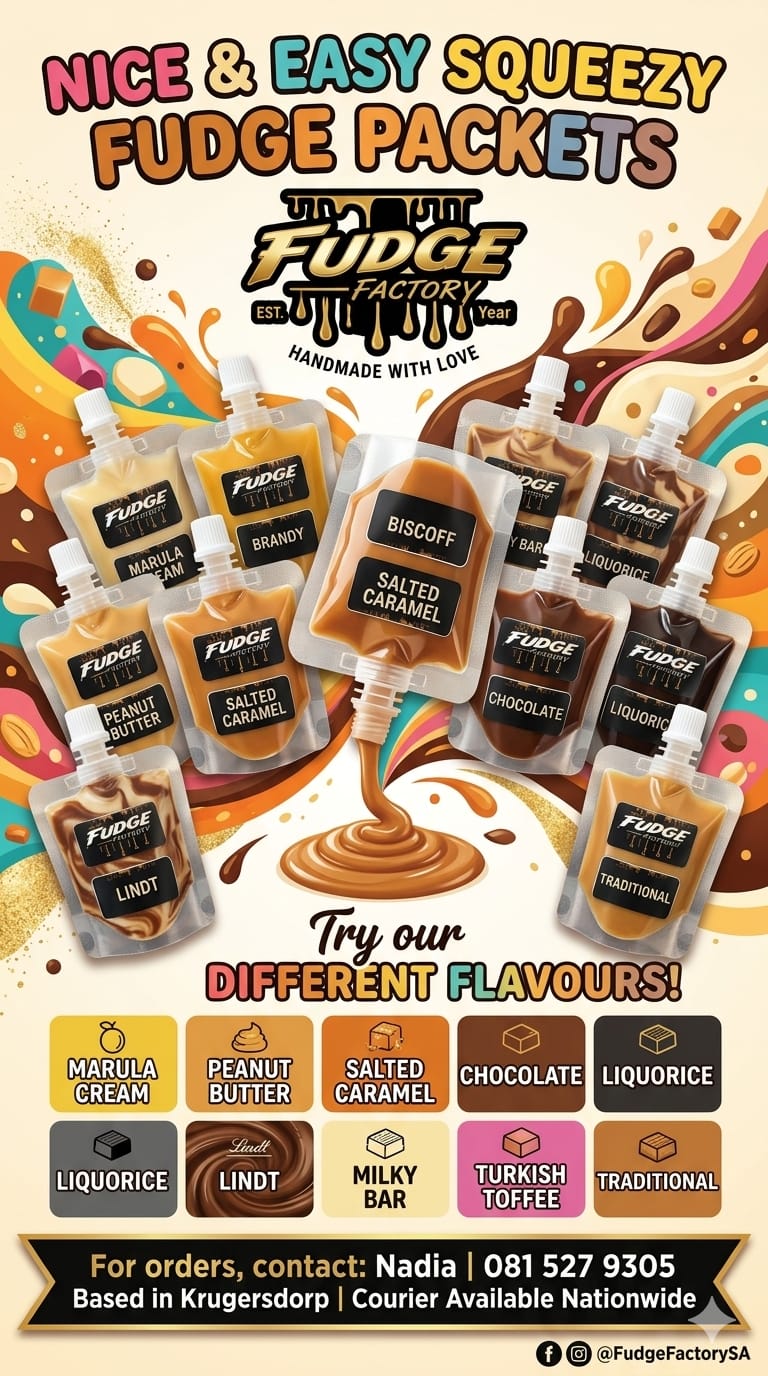 Fudge Factory squeeze packets